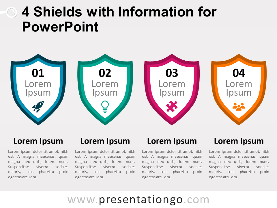 4为PowerPoint盾牌与信息