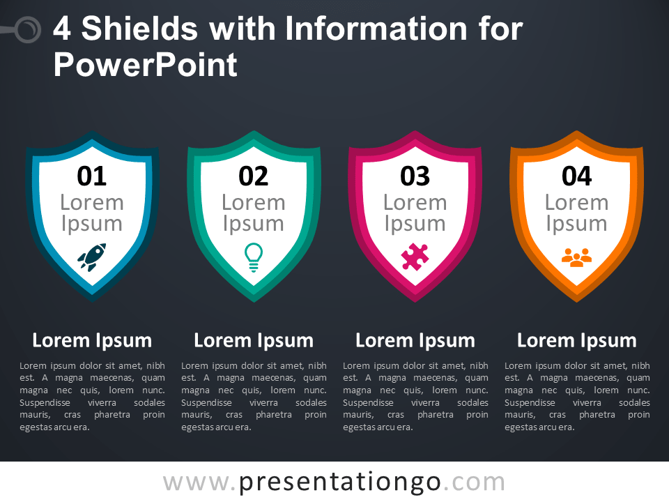 4为PowerPoint盾牌与信息