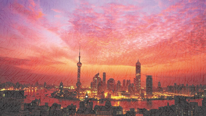 城市俯视鸟瞰PPT背景图片