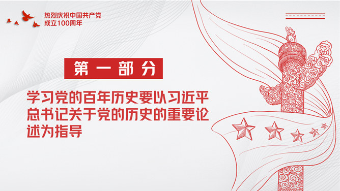 建党百年党史学习要点PPT模板
