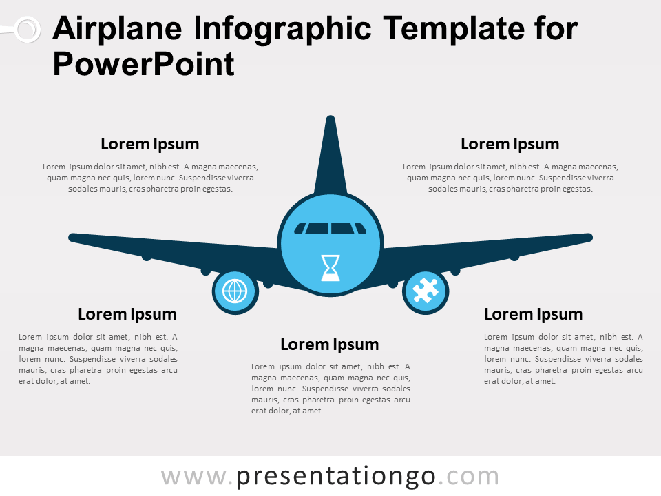 PowerPoint的飞机信息图形模板
