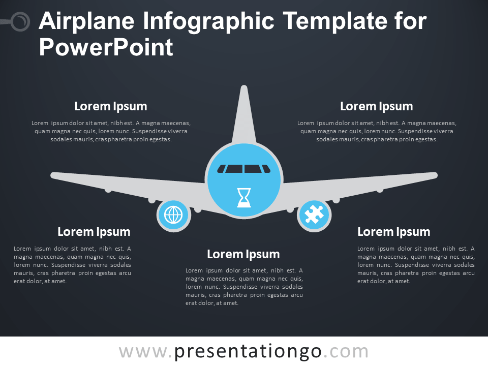 PowerPoint的飞机信息图形模板