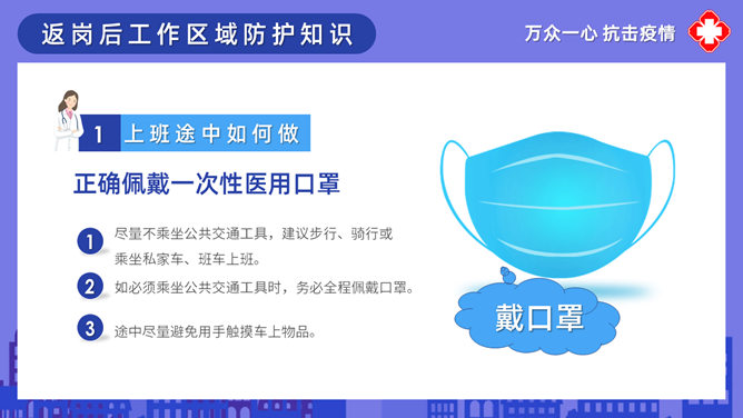 返岗复工新冠病毒防护PPT模板