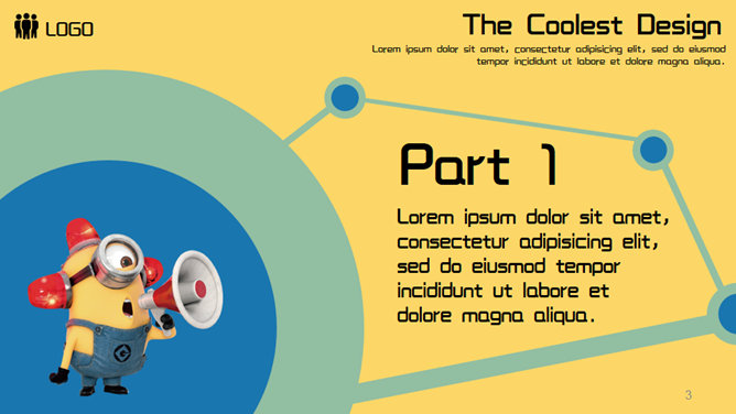 可爱小黄人主题PPT模板