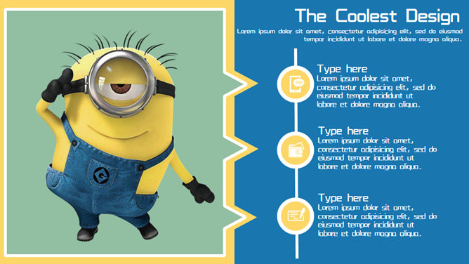 可爱小黄人主题PPT模板