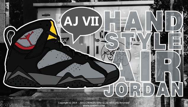 英文字母时尚创意排版handstyle AJ PPT模板