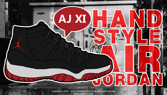 英文字母时尚创意排版handstyle AJ PPT模板
