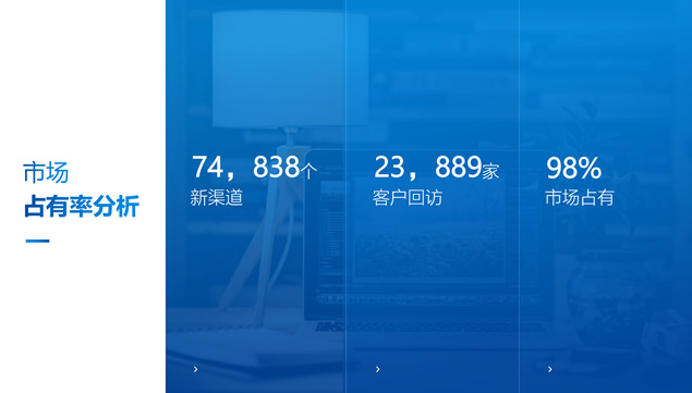 商务大图背景圆圈创意封面小清新蓝简约工作总结报告PPT模板