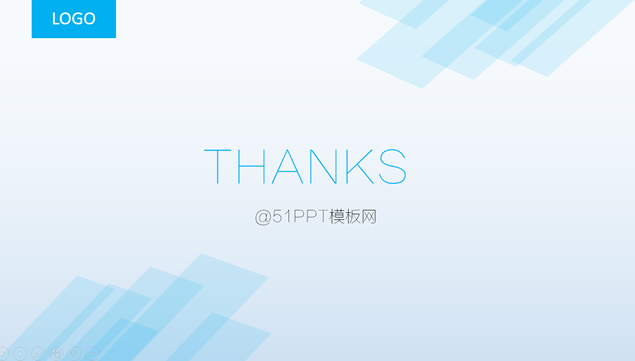 简约清新淡雅蓝商务PPT模板