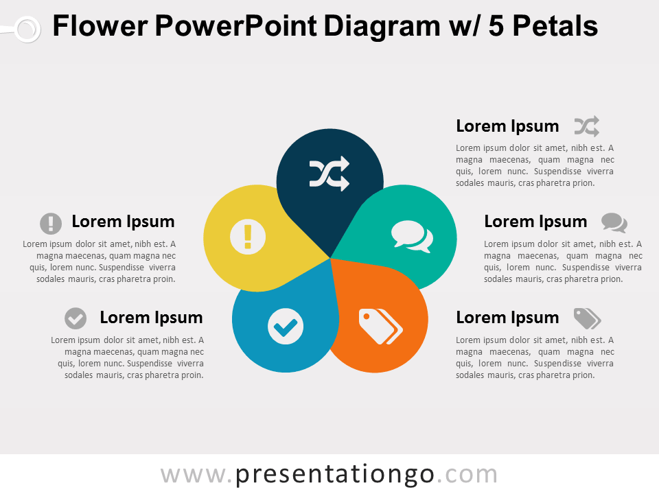 花PowerPoint图5 w /花瓣