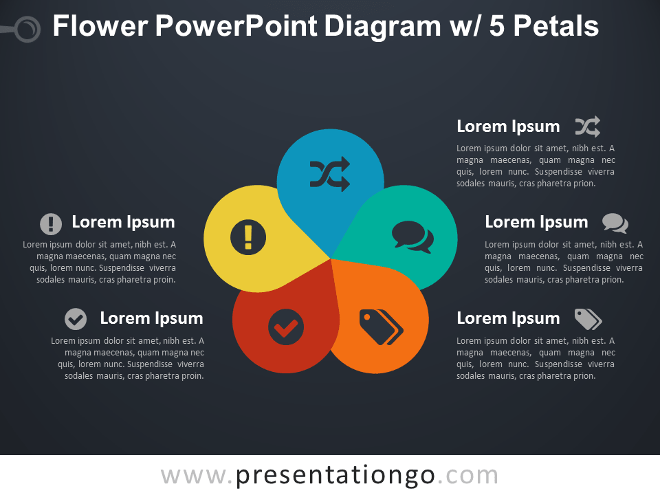 花PowerPoint图5 w /花瓣