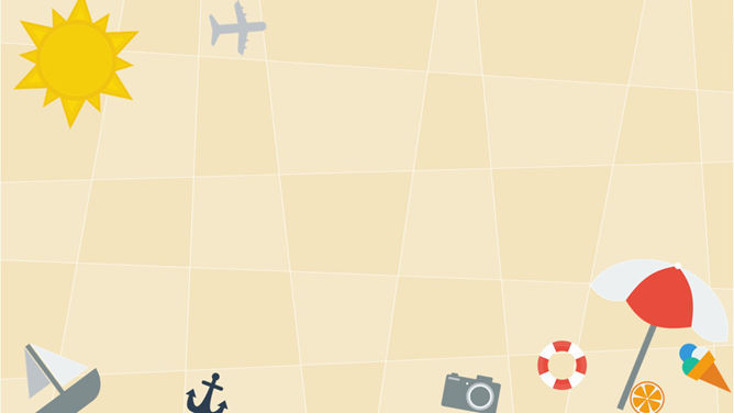 卡通旅游休闲PPT背景图