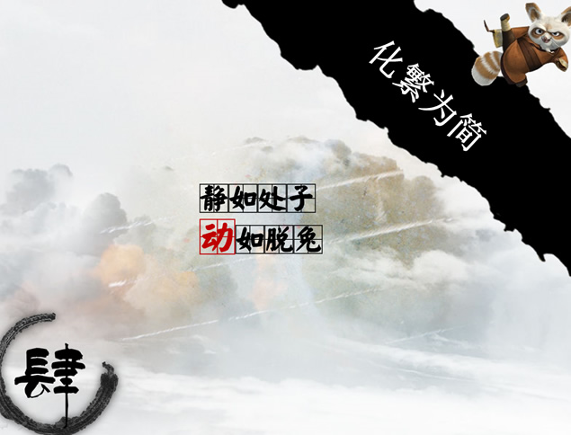 PPT之四大武林秘籍PPT模板