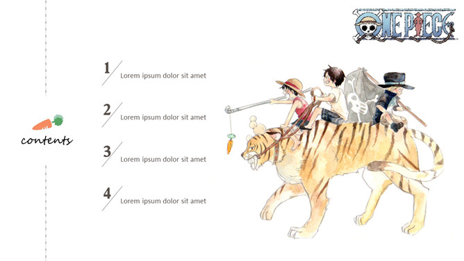 海贼王路飞三兄弟主题PPT模板