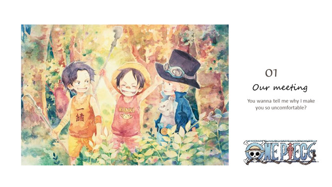 海贼王路飞三兄弟主题PPT模板