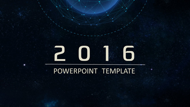 简约时尚深蓝星空风PPT模板