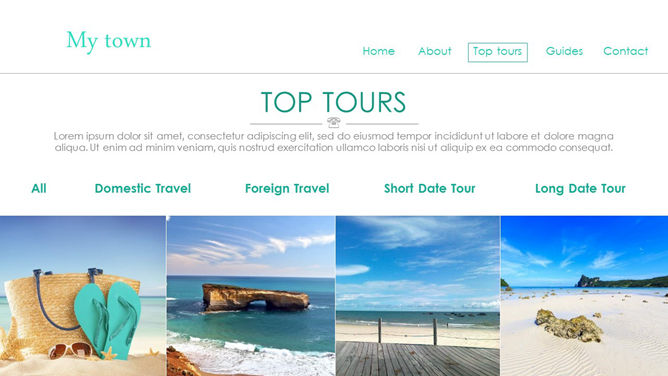 网页风格景点介绍PPT模板