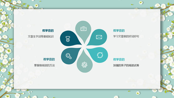 淡雅清新小花PPT模板