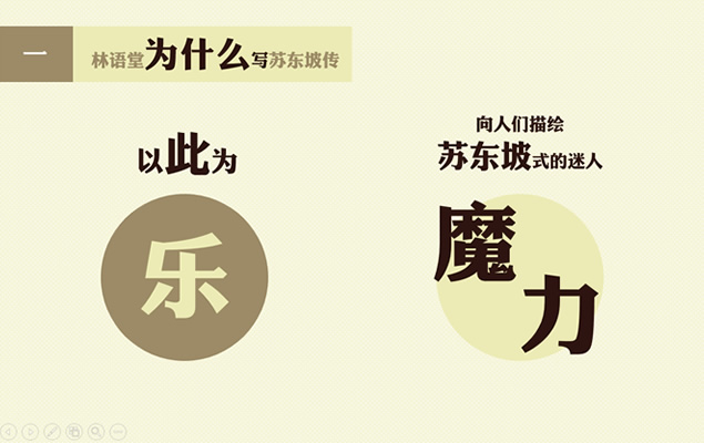 古朴素雅风《苏东坡传》读书笔记PPT模板