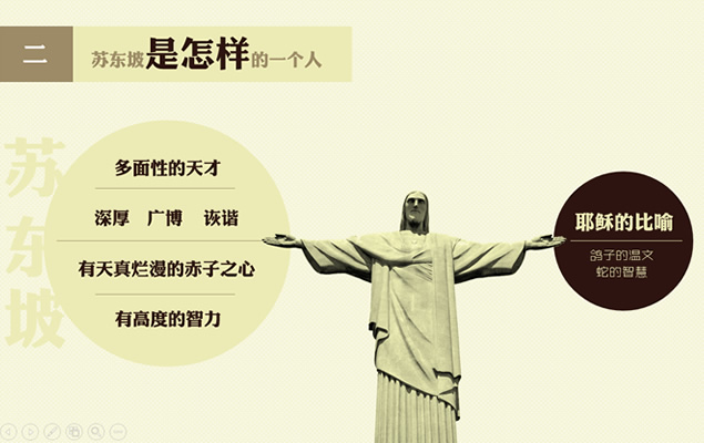 古朴素雅风《苏东坡传》读书笔记PPT模板