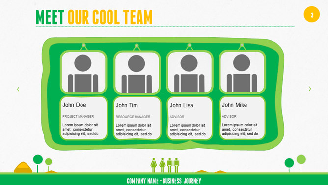 清新可爱绿色卡通PPT模板