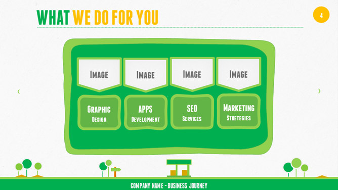 清新可爱绿色卡通PPT模板