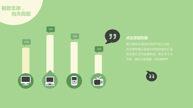 小清新扁平矢量风PPT模板