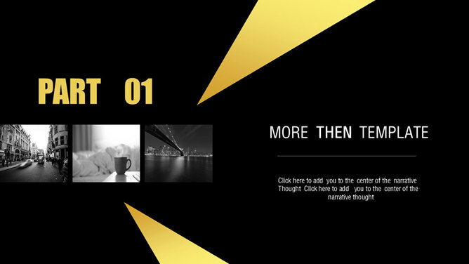 炫酷黑金欧美风PPT模板