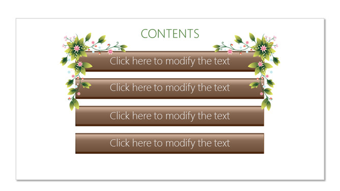 清新绿叶藤蔓花卉PPT模板