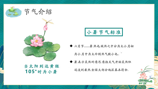 中国风小暑节气介绍PPT模板