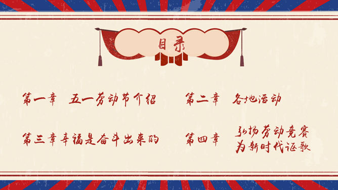 精美复古风五一劳动节PPT模板