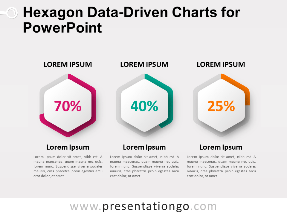 六角PowerPoint的数据驱动的图表