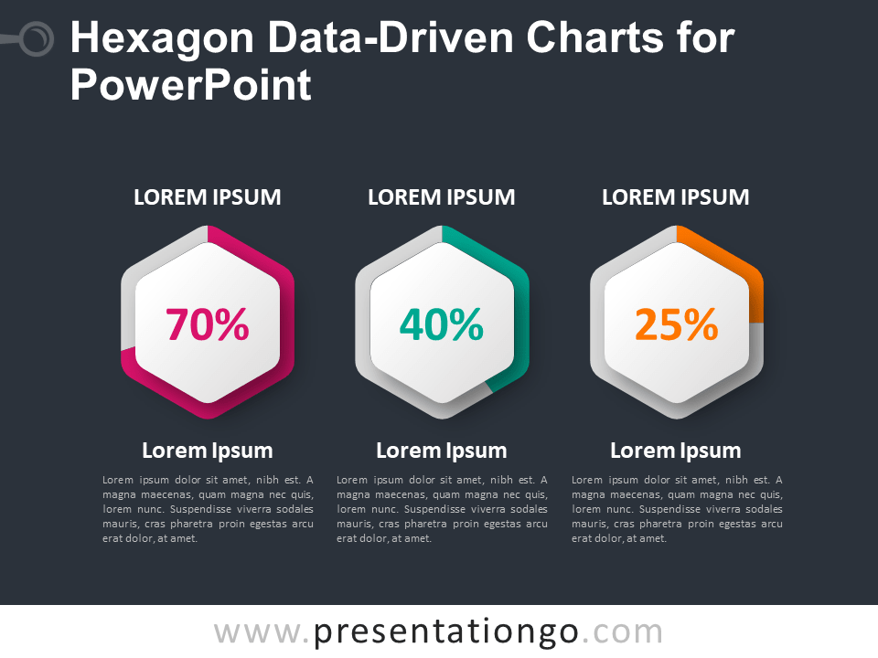 六角PowerPoint的数据驱动的图表