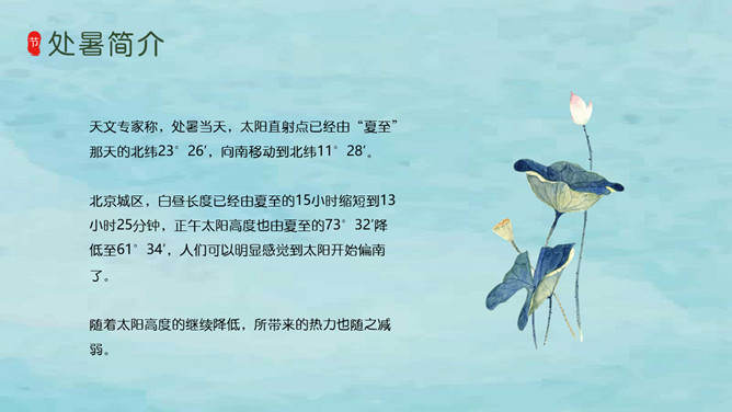风铃蜻蜓处暑节气PPT模板