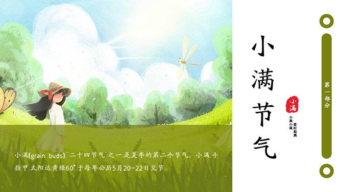 农夫种田小满节气PPT模板