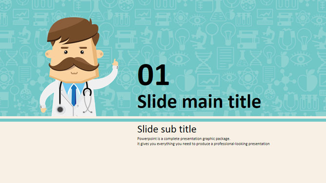 卡通医生医疗主题PPT模板