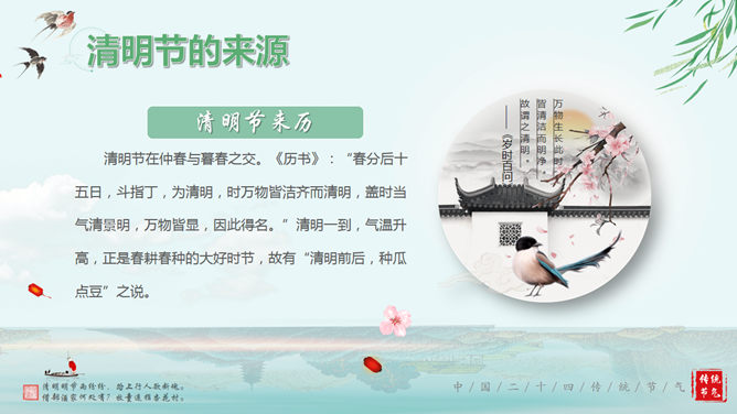 清明节由来与传统习俗PPT模板