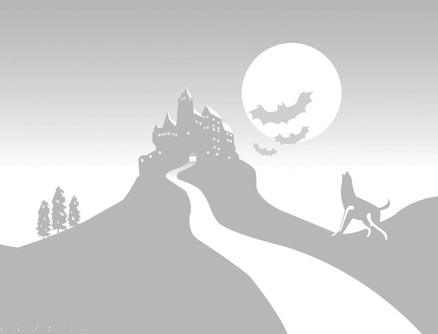 城堡 蝙蝠 狼吼Happy Halloween 万圣节PPT模板