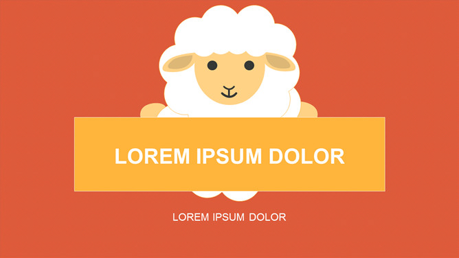 萌趣可爱卡通小羊PPT模板