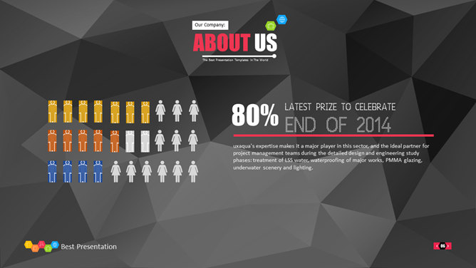 创意黑色低多边形背景PPT模板