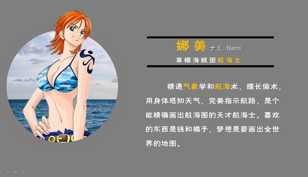 草帽海贼团成员介绍PPT模板