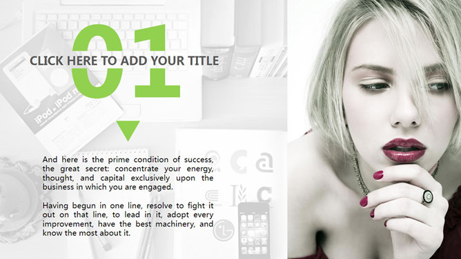 欧美风图片展示说明PPT模板