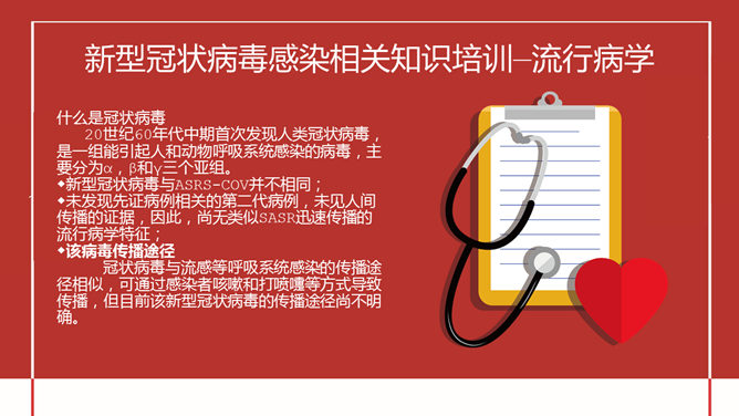 新型冠状病毒防控知识培训PPT模板