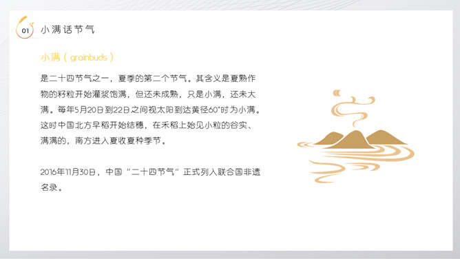麦穗小满节气介绍PPT模板