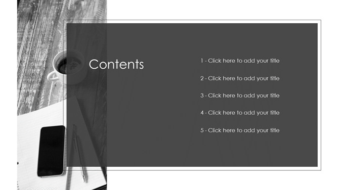 素雅文艺风黑白图文PPT模板