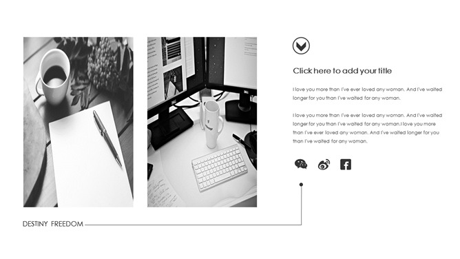 素雅文艺风黑白图文PPT模板