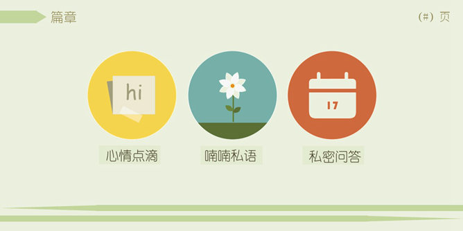 绿色小清新淡雅PPT模板