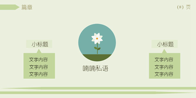 绿色小清新淡雅PPT模板