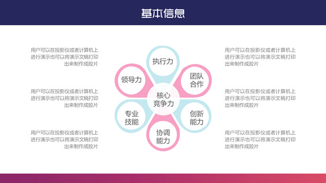 渐变风格个人求职简历PPT模板