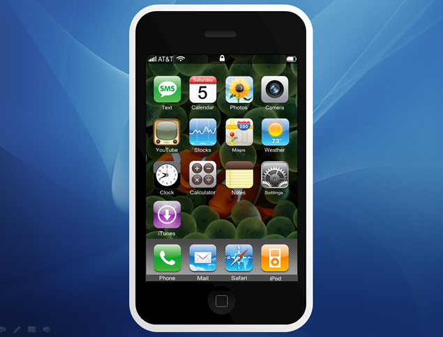 iPhone产品宣传模拟演示PPT模板